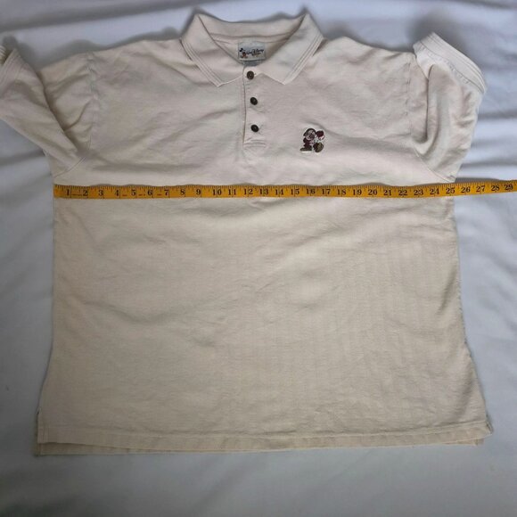 Walt Disney World Herringbone Pattern Embroidered Grumpy Golf Polo Shirt Size XL - Picture 11 of 12